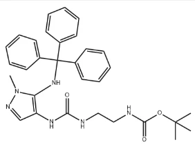 N-[2-[[[[1-Metüül-5-[(trifenüülmetüül)amino]-1 H-pürasool-4-üül]amino]karbonüül]amino]etüül]karbaamhappe tert-butüülester CAS NO.:689293-69-4